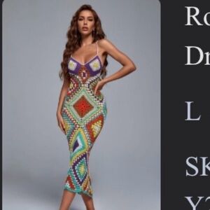 Colorful Geometric Midi Dress